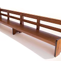 Wooden Outdoor Bench Chair With Slat Backrest Classic Design For Garden Patio Use
