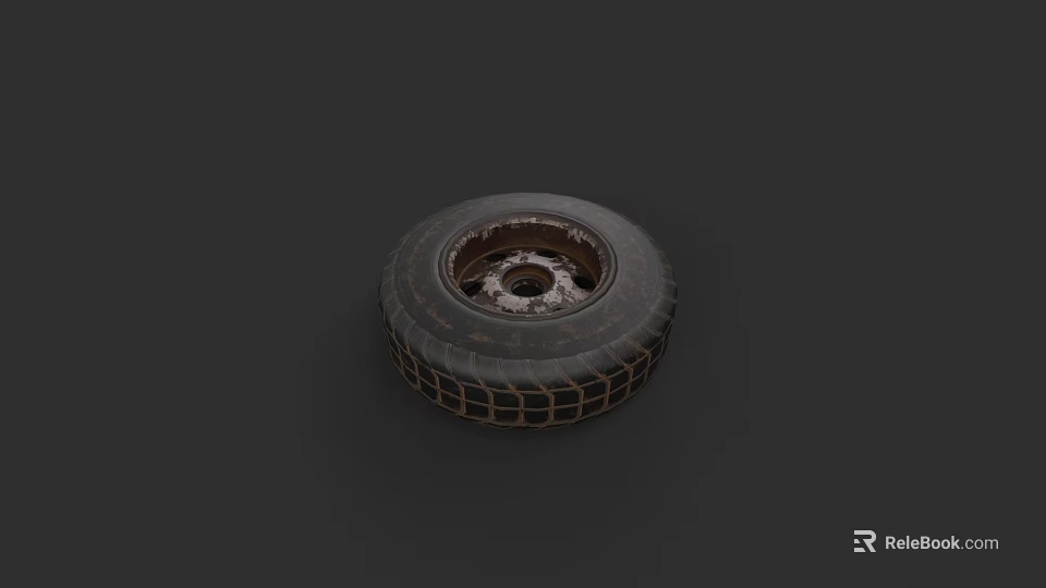 High Quality Car Parts Tire With Alloy Wheel Rim And Grid Pattern Design 3d model 