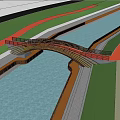 Modern Bridge Art Bridge 3d model