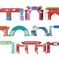 Traditional And Modern Event Doorways With Colorful Arch Designs And Decorative Elements