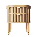 Black Vertical Ribbed Console Table With Drawers Gold Handles And Legs