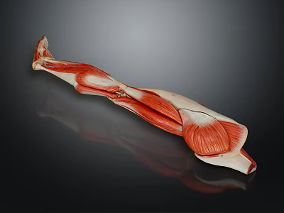 Detailed Leg Muscle Anatomical Structure 3D Model Display With Reflections 3d model