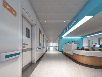 Modern Nurse Station Children's Hospital Nurse Station Corridor 3d model