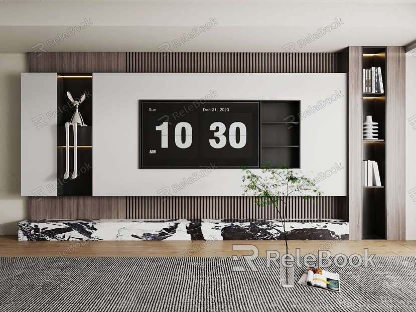 Modern TV background wall model