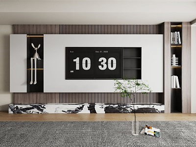 Modern TV background wall 3d model