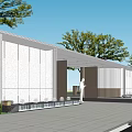 Modern entrance and exit community entrance gate head community pedestrian entrance and exit community non-motor vehicle entrance and exit community sentry box community security booth 3d model