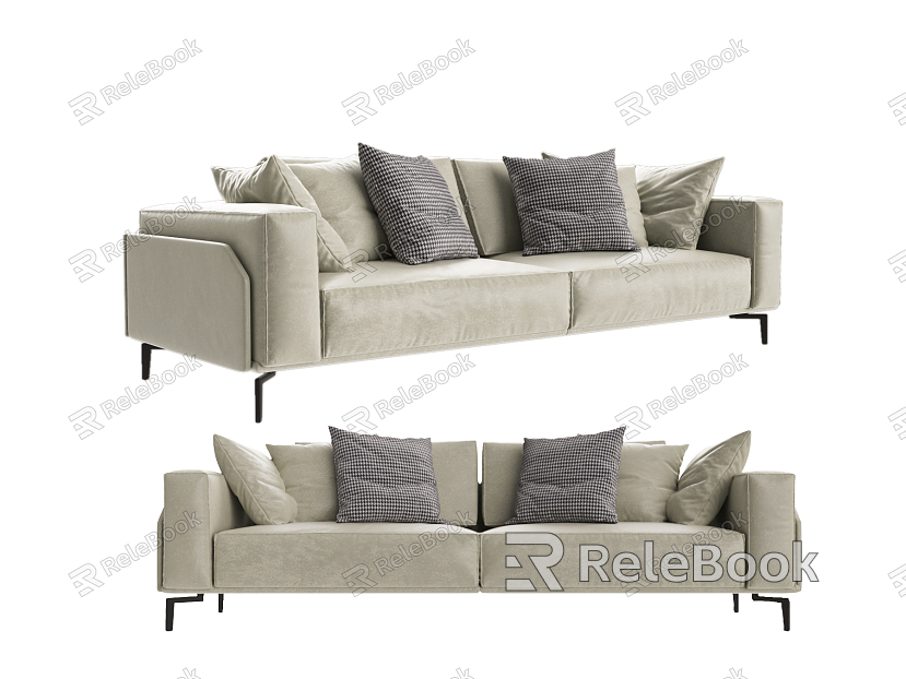 Modern double sofa multiplayer sofa model