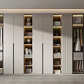 Modern Wardrobe With Glass And Panel Doors Clothing Shoe Storage Open Shelves Accessories