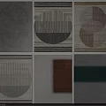 Modern Square Rugs With Geometric Patterns Stripes Circles And Various Neutral Warm Colors