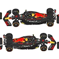 Formula 1 Race Car Design With Multiple Angles And Aerodynamic Features