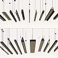 Modern Geometric Pendant Lights With Wood Metal Frame Black White Brown Interior Decoration Ideas