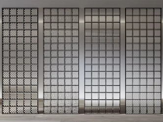 Glass brick partition combination art glass partition art glass brick 3d model