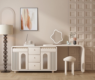 French dresser cream dresser 3d model