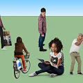 Many characters 3d model