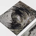 Square Area Rug With Abstract Swirl Pattern In Gray Black Tones For Modern Home Decor