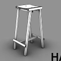 Sleek Black HAY Bar Stool With Minimalist Metal Frame And Leather Seat Design