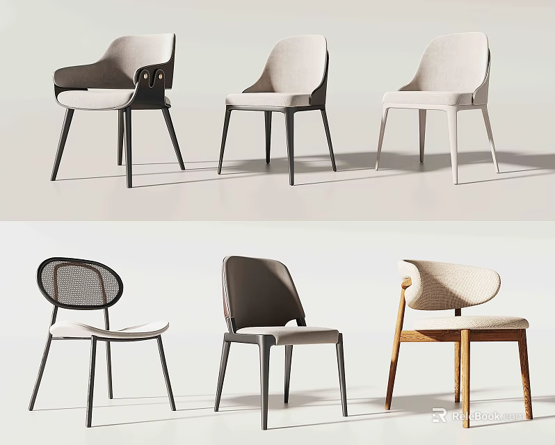 Modern Leisure Chairs With Stylish Designs Comfortable Seats And Various Frame Materials 3d model