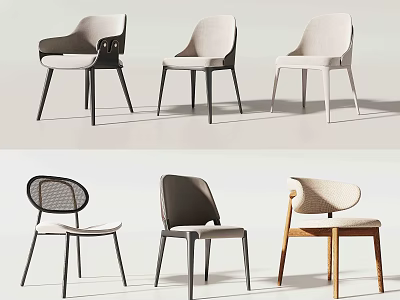 Modern Leisure Chairs With Stylish Designs Comfortable Seats And Various Frame Materials 3d model