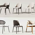 Modern Leisure Chairs With Stylish Designs Comfortable Seats And Various Frame Materials 3d model