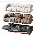 Double sofa Multi-person sofa Corner sofa 3d model