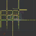 Bustling Modern Commercial Street With High Rise Buildings Traffic Lights Trees And Vehicles