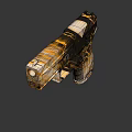 Decorative Pistol With Gold And Black Geometric Pattern On Handle And Body