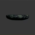 Natural Stone Decorative Object With Dark Green Black Speckled Texture And Oval Shape 3d model