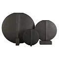 Elegant Black Round Floral Vases With Soft Fabric Texture And Various Sizes For Decor