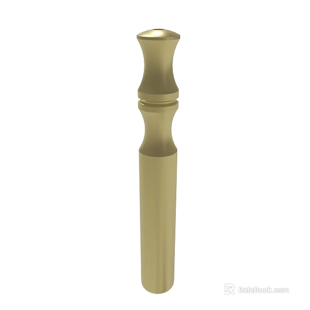 Golden Ornate Column With Detailed Carving For Elegant Home Decor 3d model 