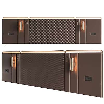 Modern Storage Cabinets With Metallic Handles And Mesh 3d model