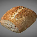 Freshly Baked Artisan Whole Grain Bread With Sesame Seeds And Crusty Texture