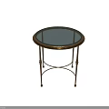 Modern Side Table With Golden Metal Frame Glass Top And Delicate Curved Legs Design