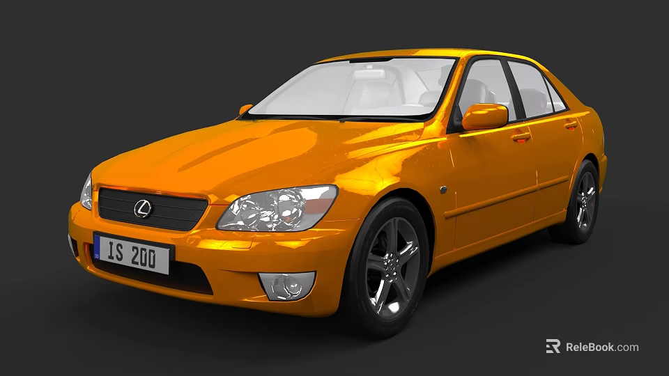 Orange Lexus LS 200 Sedan With Modern Exterior Design And Alloy Wheels 3d model 