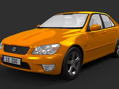 Orange Lexus LS 200 Sedan With Modern Exterior Design And Alloy Wheels 3d model