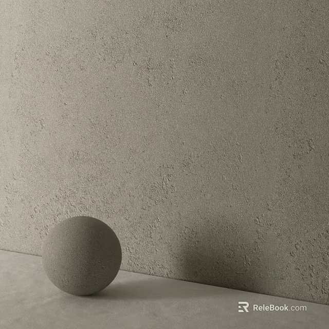 Gray Textured Building Components With Wall Panel And Decorative Sphere 3d model 