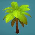Healthy Palm Tree With Lush Green Leaves And Sturdy Brown Trunk