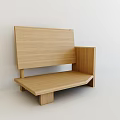 Modern Minimalist Wooden Single Chair With Simple Backrest And Seat Design