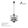 Modern Industrial Chandelier Featuring Black Metal Frame Three Glass Shades And Vintage Filament Bulbs