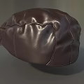 Classic Brown Leather Hat With Sleek Design And Shiny Smooth Finish 3d model