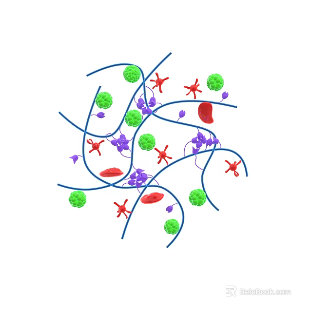 Microscopic View Of Immune Cells Interacting With Viruses And Other Cells 3d model 