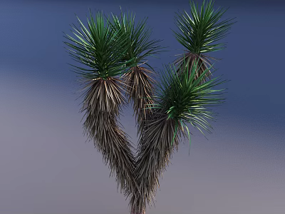 Shrub With Green Foliage And Tall Branches In Outdoor Garden Landscape 3d model