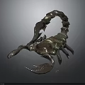 Intricate Bronze Scorpion Sculpture With Detailed Patterns And Artistic Design