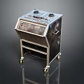 Mobile Computer Control Cart With Metal Frame Multiple Shelves And Wheels