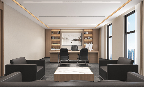 modern office general manager office 3d model