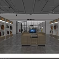 Spacious Modern Clothing Store With Hanging Clothes Shelves Central Display Table And Green Plants