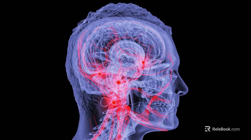 Advanced Medical Imaging Device for Brain Vessels 3D Visualization in Human Head Structure 3d model