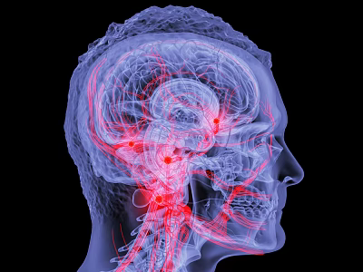Advanced Medical Imaging Device for Brain Vessels 3D Visualization in Human Head Structure 3d model