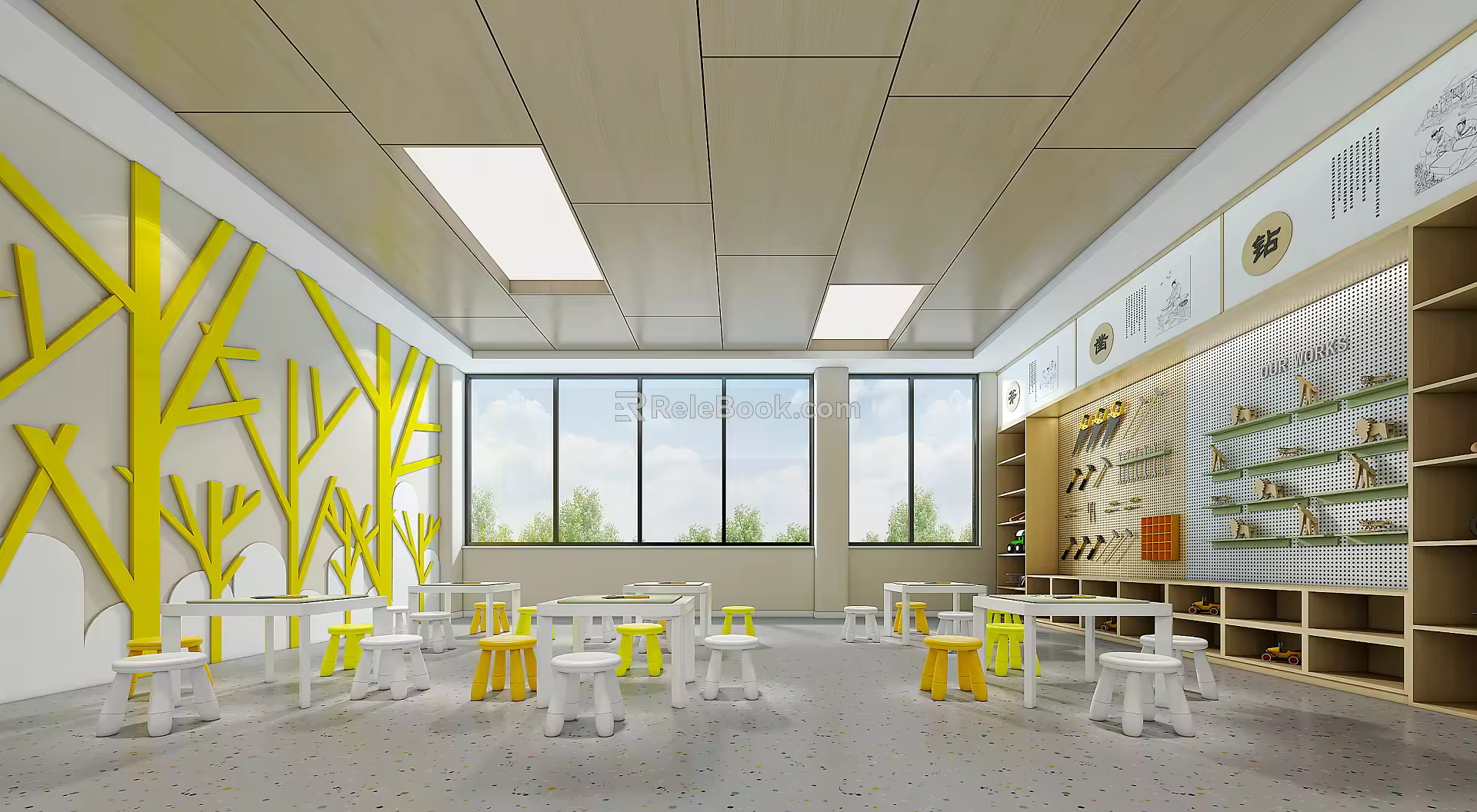 Modern Classroom Carpentry Classroom 3d model