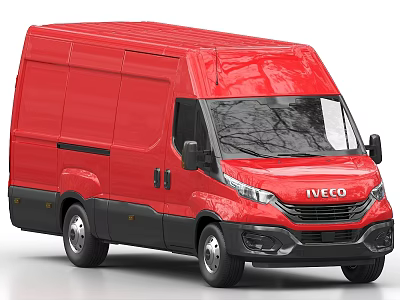 Red IVECO Commercial Van With Modern Exterior Design For Cargo Transportation 3d model