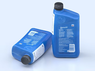 Two Blue Plastic Household Detergent Bottles With Labels And Black Caps 3d model